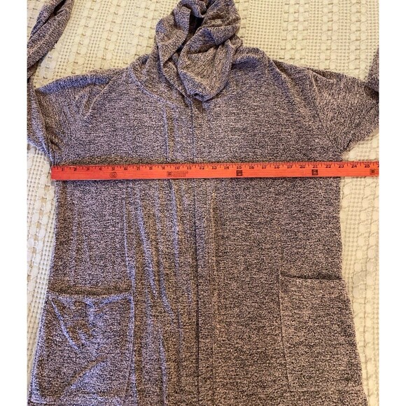 Hooded Cardigan Sweater Size ? 2X Gray Pink Open Front + Stretch Pockets - Picture 9 of 12
